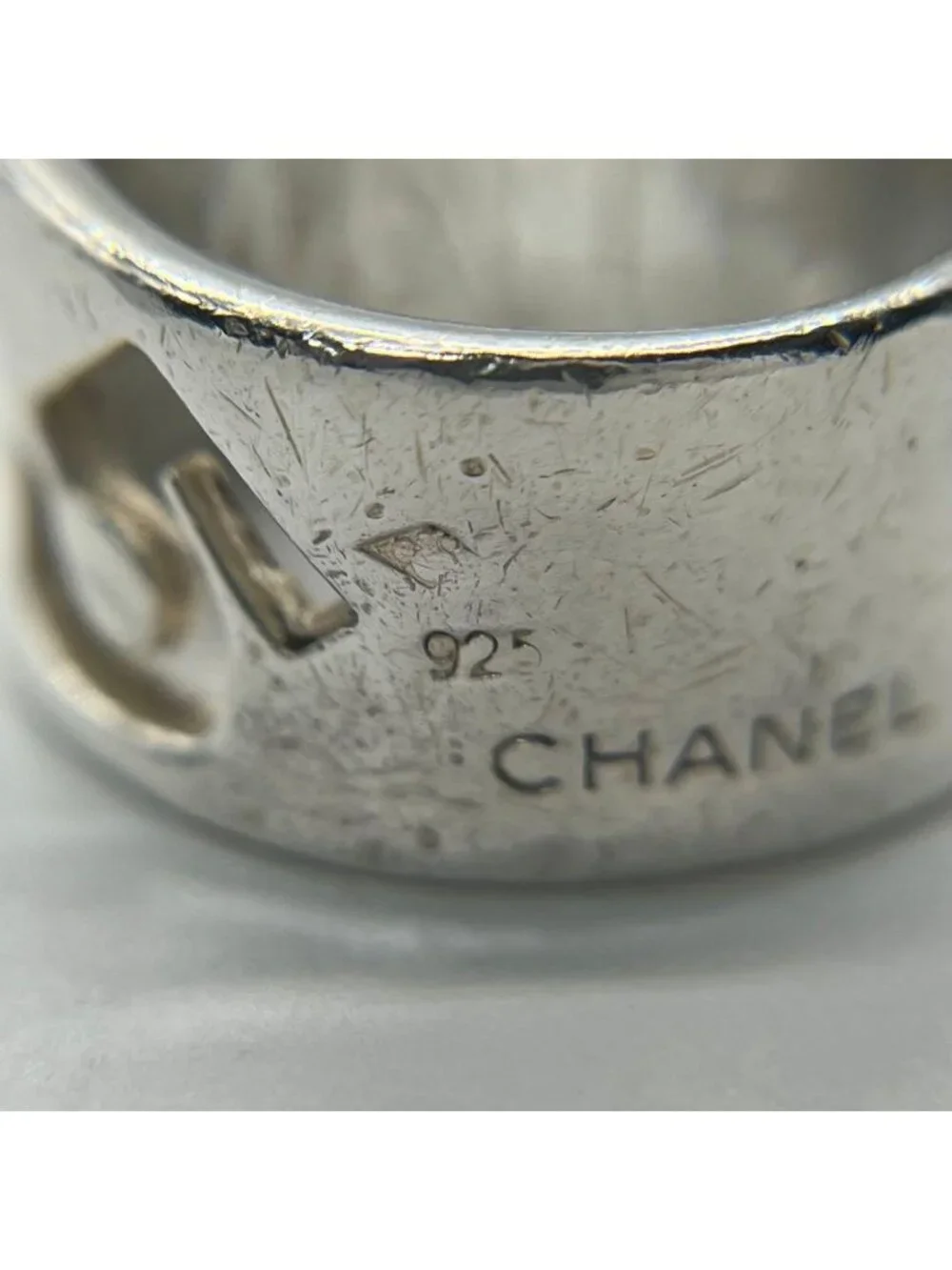 Chanel Logo Wide Ring Clover
